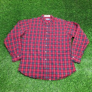 Vintage Pendleton Plaid Button Shirt L/XL 23x29 USA